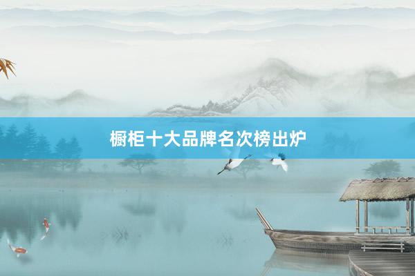 橱柜十大品牌名次榜出炉