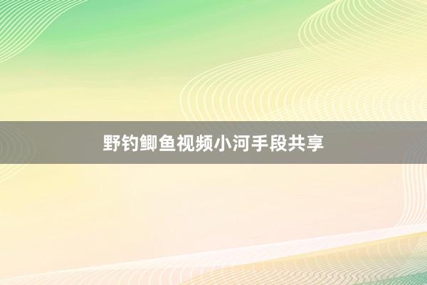 野钓鲫鱼视频小河手段共享