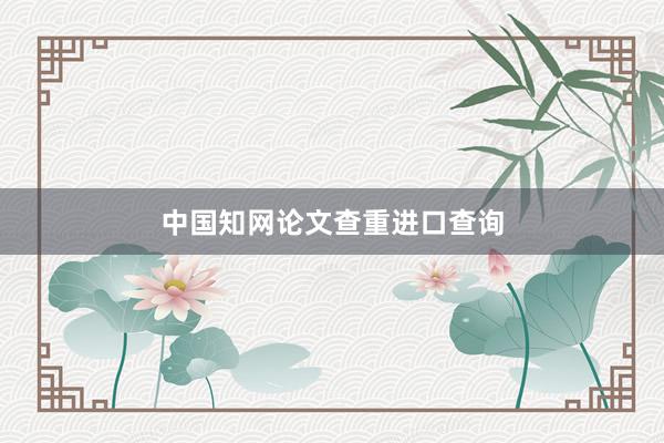 中国知网论文查重进口查询