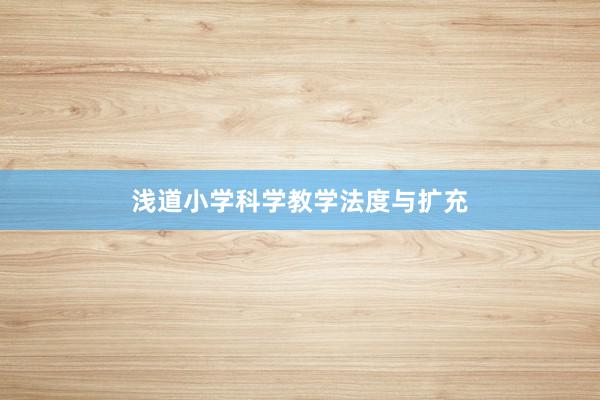 浅道小学科学教学法度与扩充